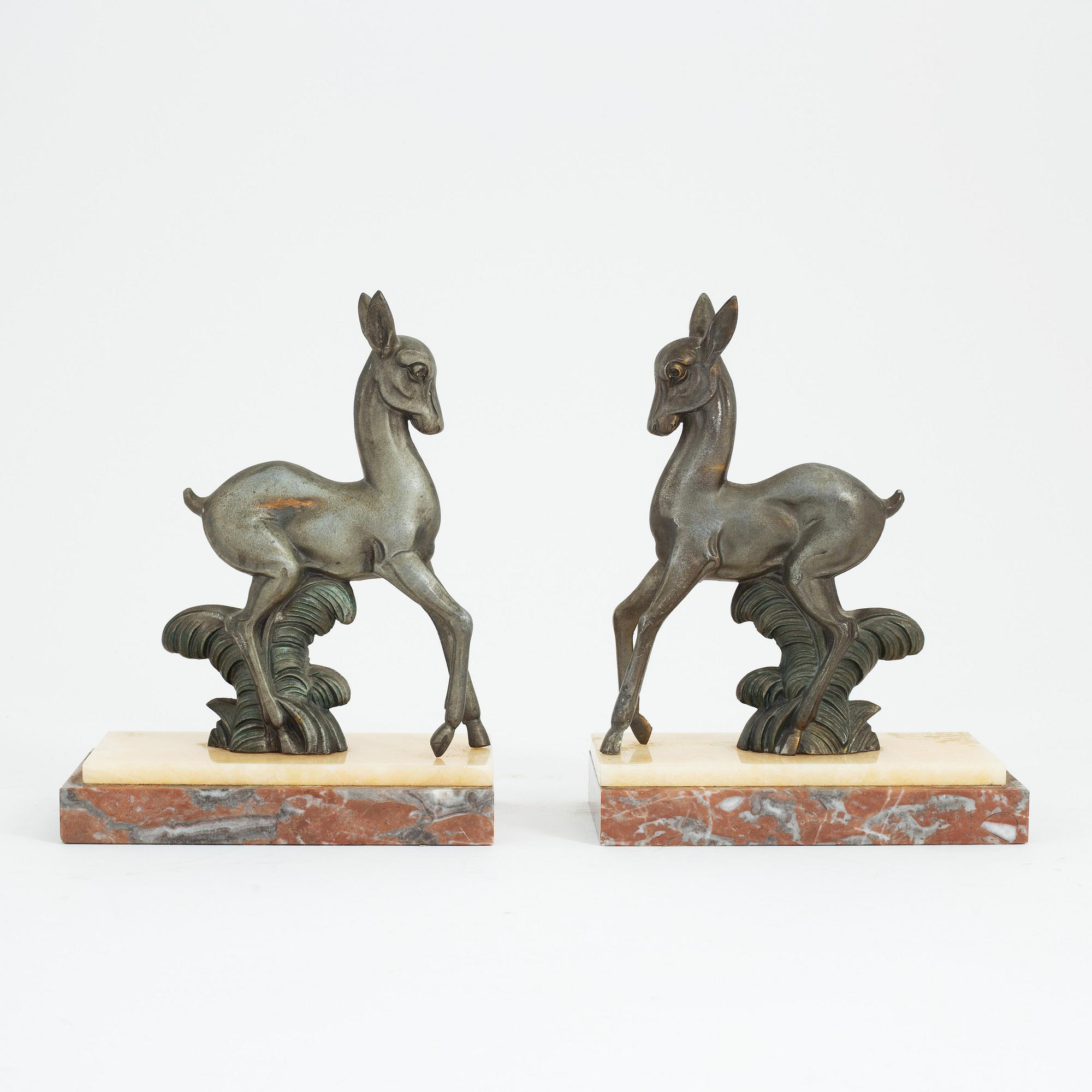A pair of pewter sculptures or decorative objects, Swedish Grace, 1920/30s.