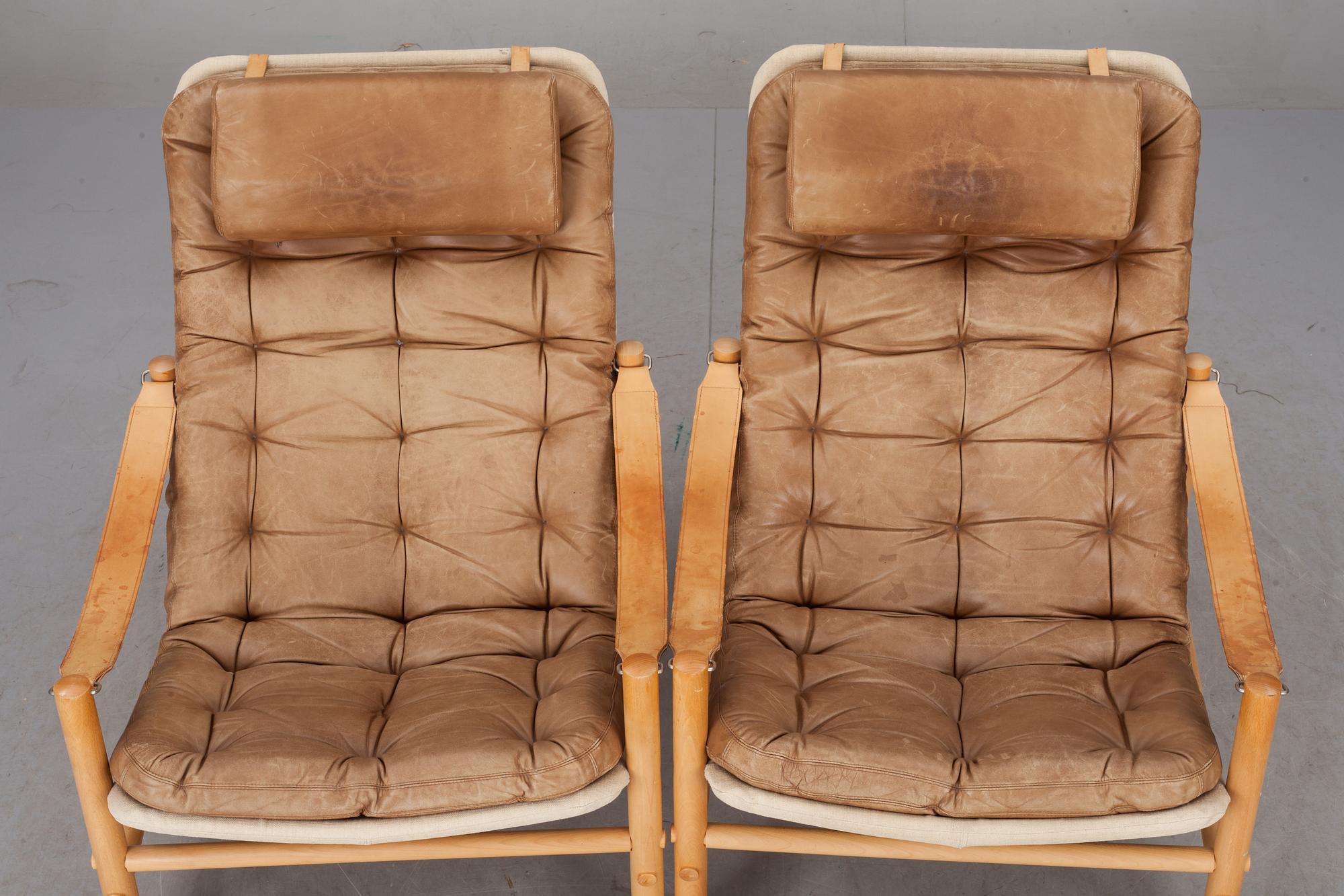 FÅTÖLJER, ett par, "Junker", Bror Boije, Dux, 1900-talets andra hälft.