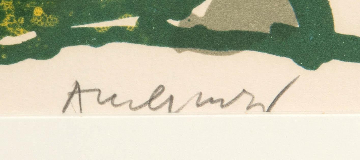 Pierre Alechinsky, "3 litografier till Louisiania" med mapp.
