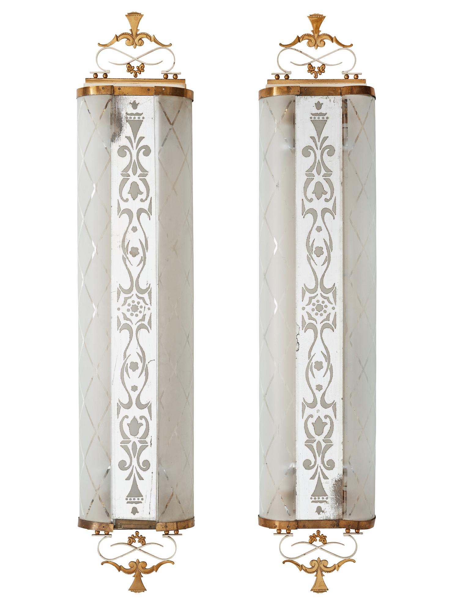 A pair of Swedish grace wall sconces, 1930's.
