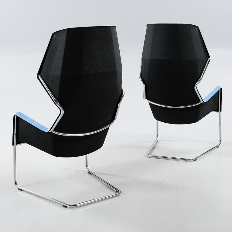 A PAIR OF "PEEKABOO"/"O 44", LOUNGE CHAIRS BY STEFAN BORSELIUS, BLÅ STATION.