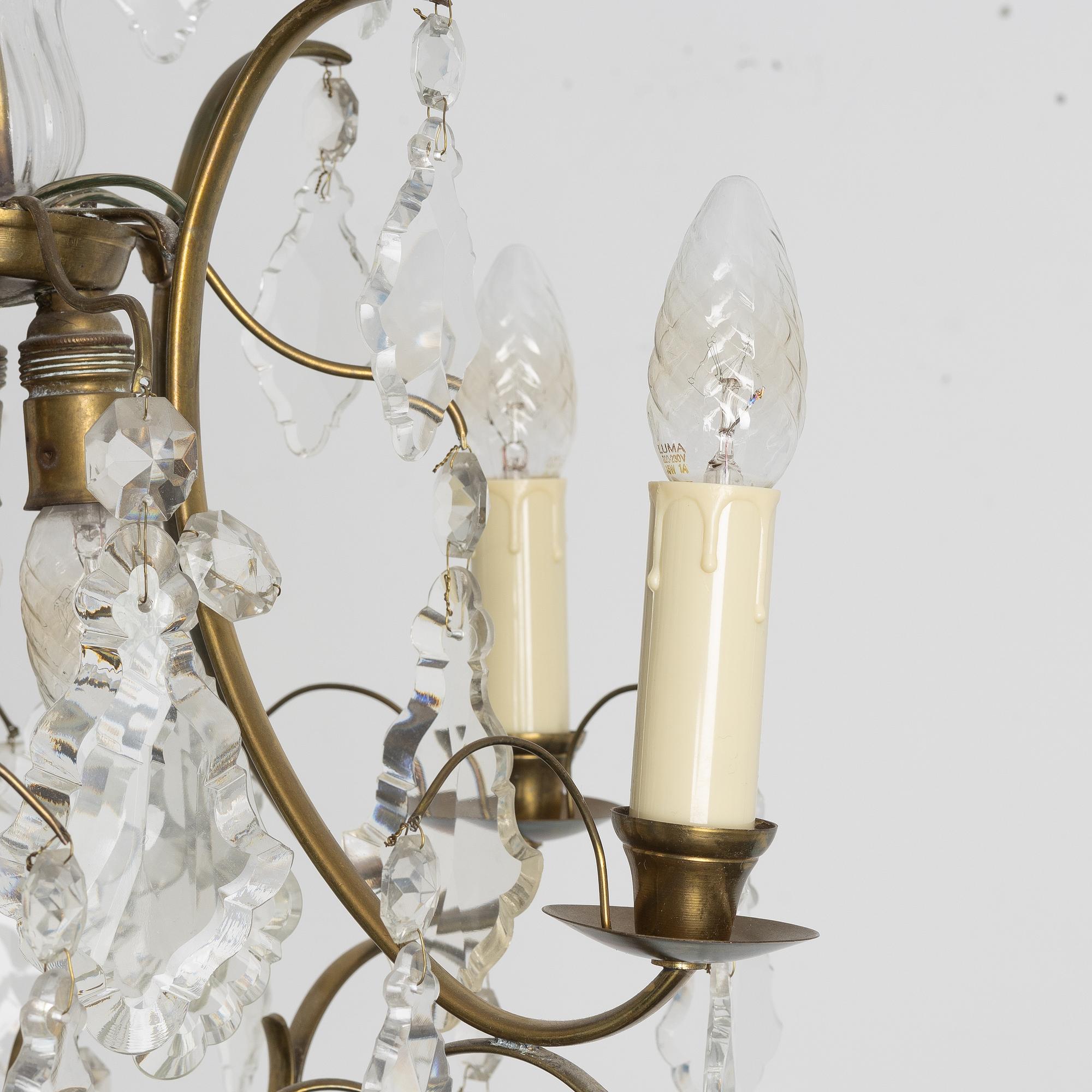 Ljuskrona, rokokostil,  1930-tal.