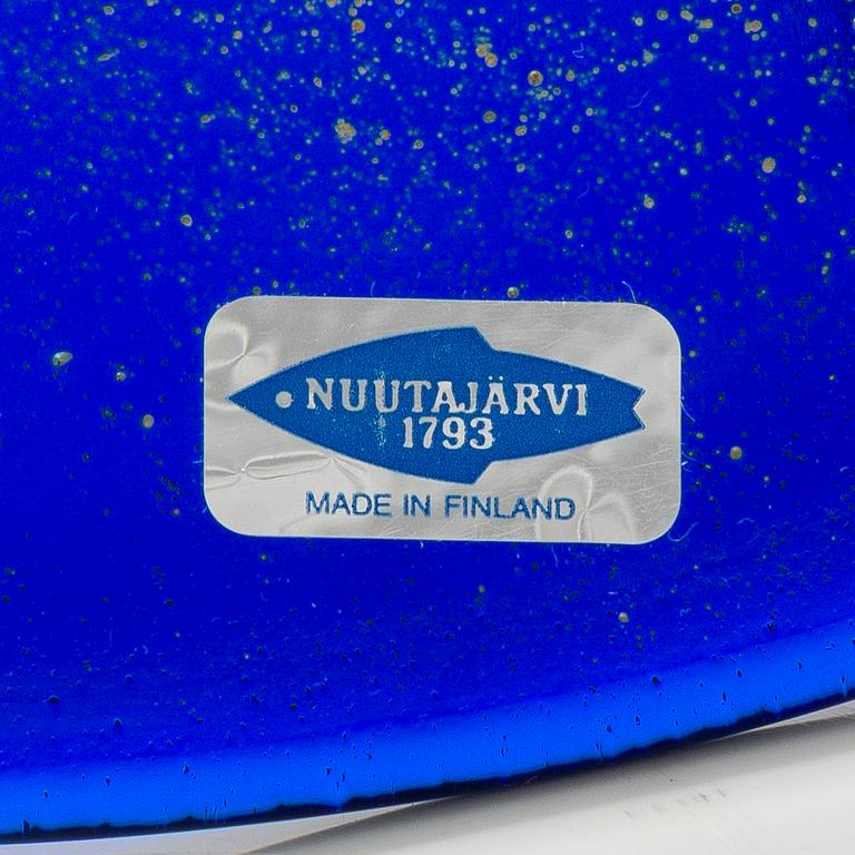 Oiva Toikka, Fat / underlägg, 2 st, glas, signerade O. Toikka Nuutajärvi.