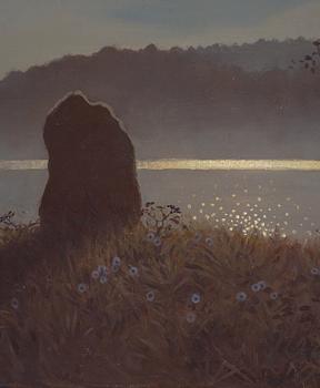 Gustaf Fjaestad, Moon reflecting on water, scene from Lidingö on the outskirts of Stockholm).