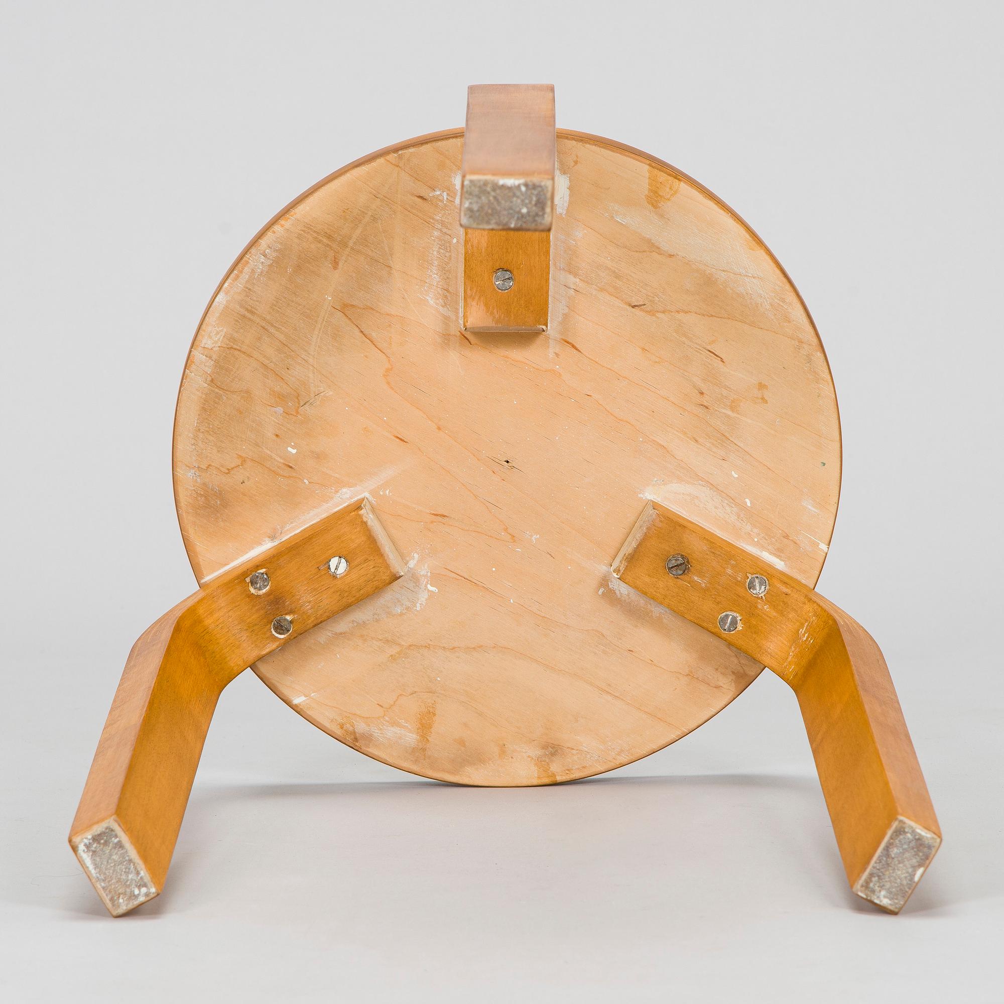 Alvar Aalto, a 1930s '60' stool for O.Y. Huonekalu- ja Rakennustyötehdas A.B.
