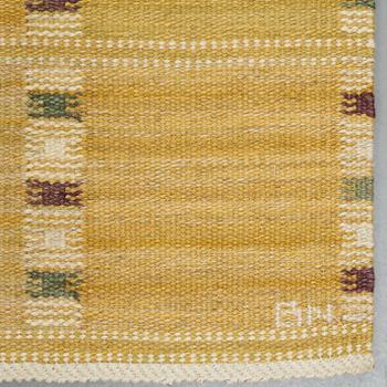 Barbro Nilsson, matto, "Falurutan gul", flat weave, ca 296,5-298 x 200,5-201,5 cm, signed AB MMF BN.