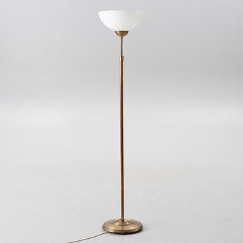 A brass floor lamp, Sweden, mid 20th century.