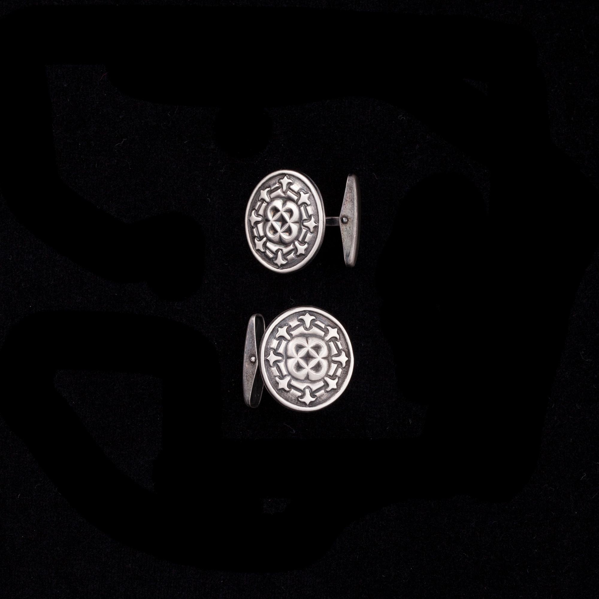 MANSCHETTKNAPPAR, sterling silver, Kaunis Koru 1977. Vikt 12,4 g.