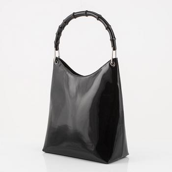Gucci, a black leather 'Bamboo' bag.