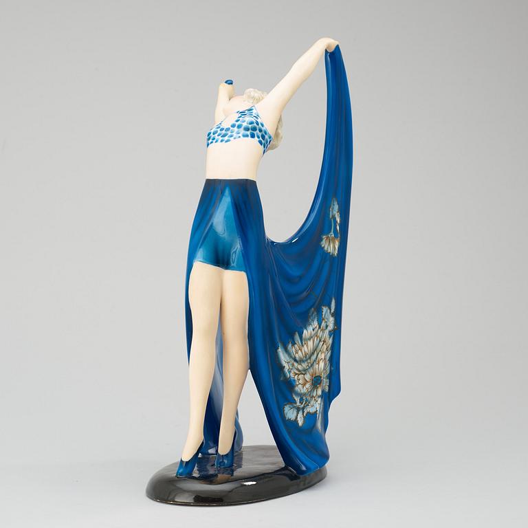 A Stephan Dakon creamware figure, 'Beauty', Goldscheider, Germany, model 7195.