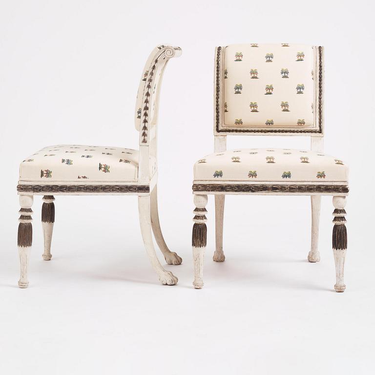 A set of four late-Gustavian chairs, Stockholm, late 18th century.