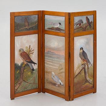 A folding screen, late 19th century.