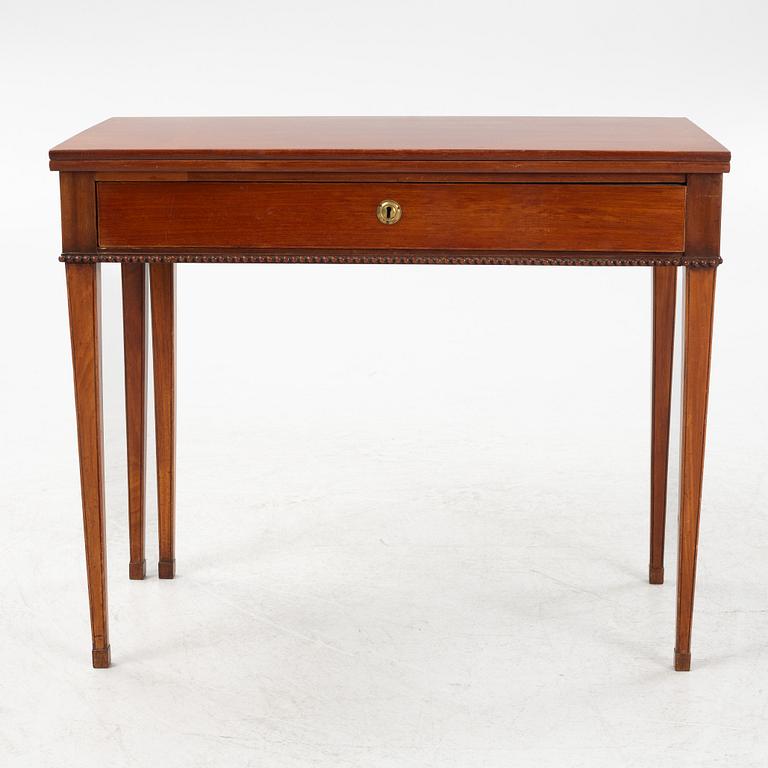 A late Gustavian mahogany card table.