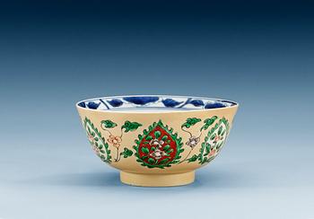 A famille verte and blue and white bowl, Qing dynasty, Kangxi (1662-1722).