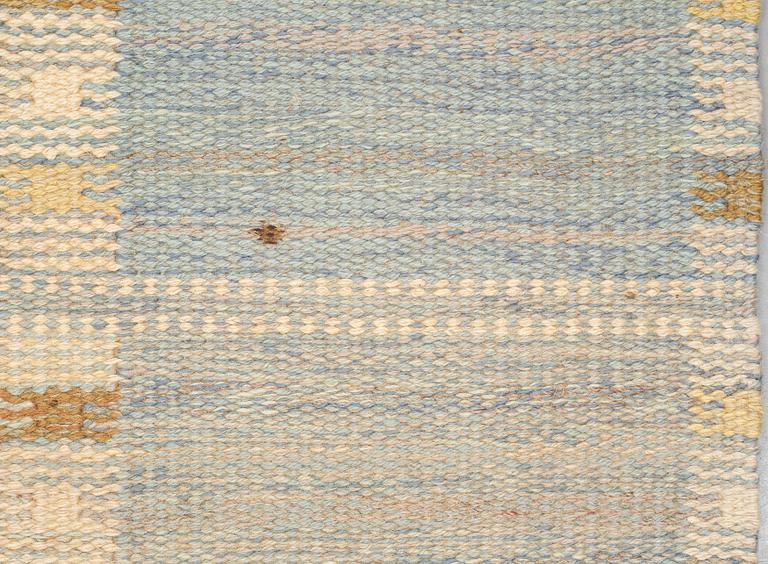 Barbro Nilsson, a carpet, "Falurutan, lättblå III", flat weave, ca 257 x 170 cm, signed AB MMF BN.