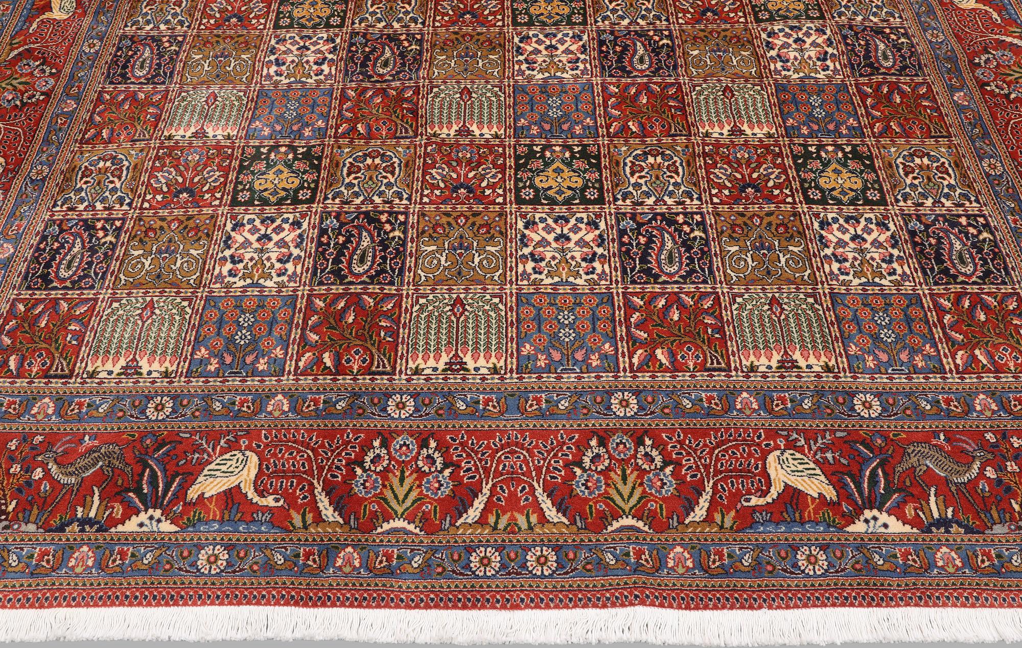A Moud part silk carpet, 354 x 252 cm.