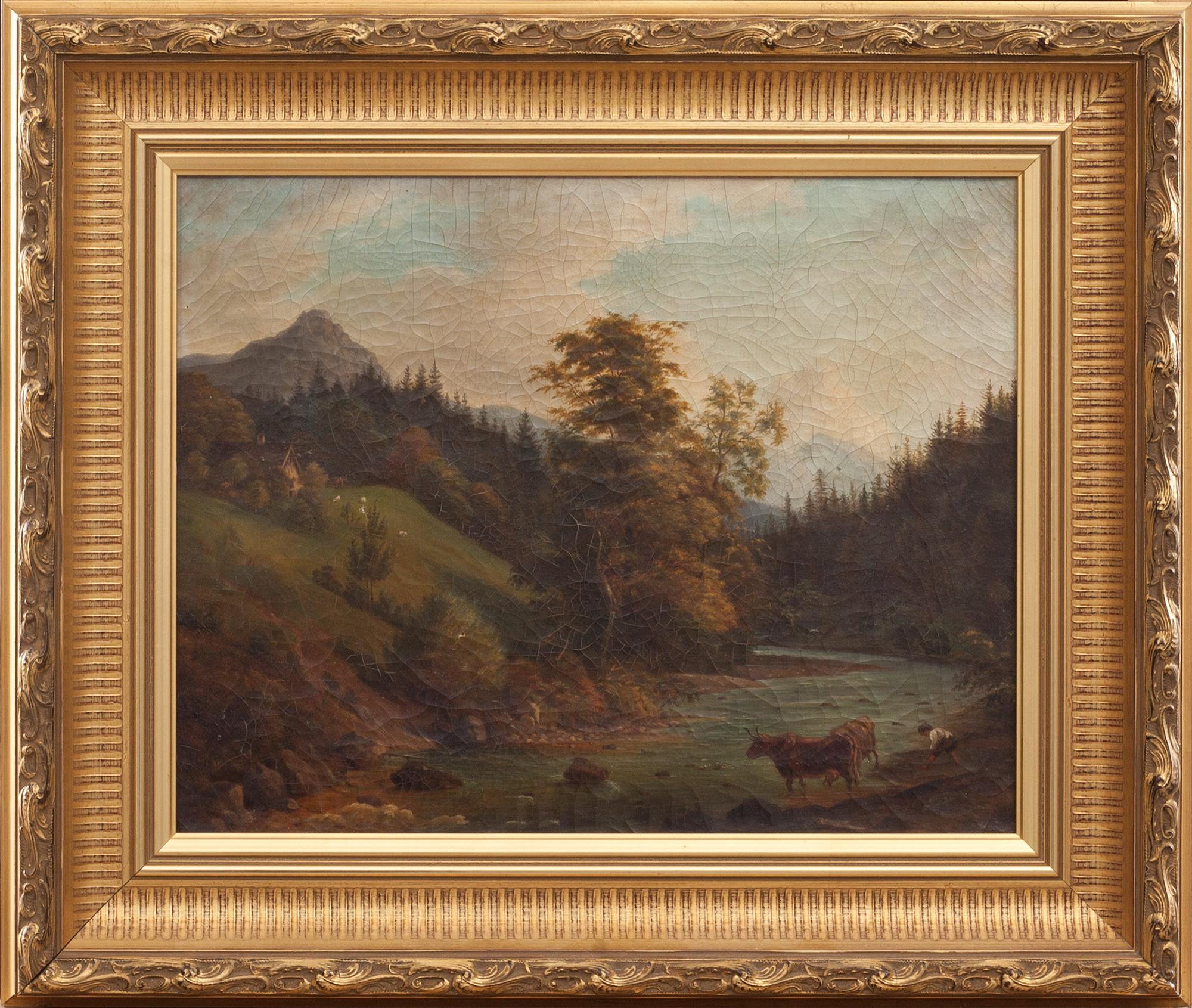 OKÄND KONSTNÄR, olja på duk, ej signerad. 1800-tal.