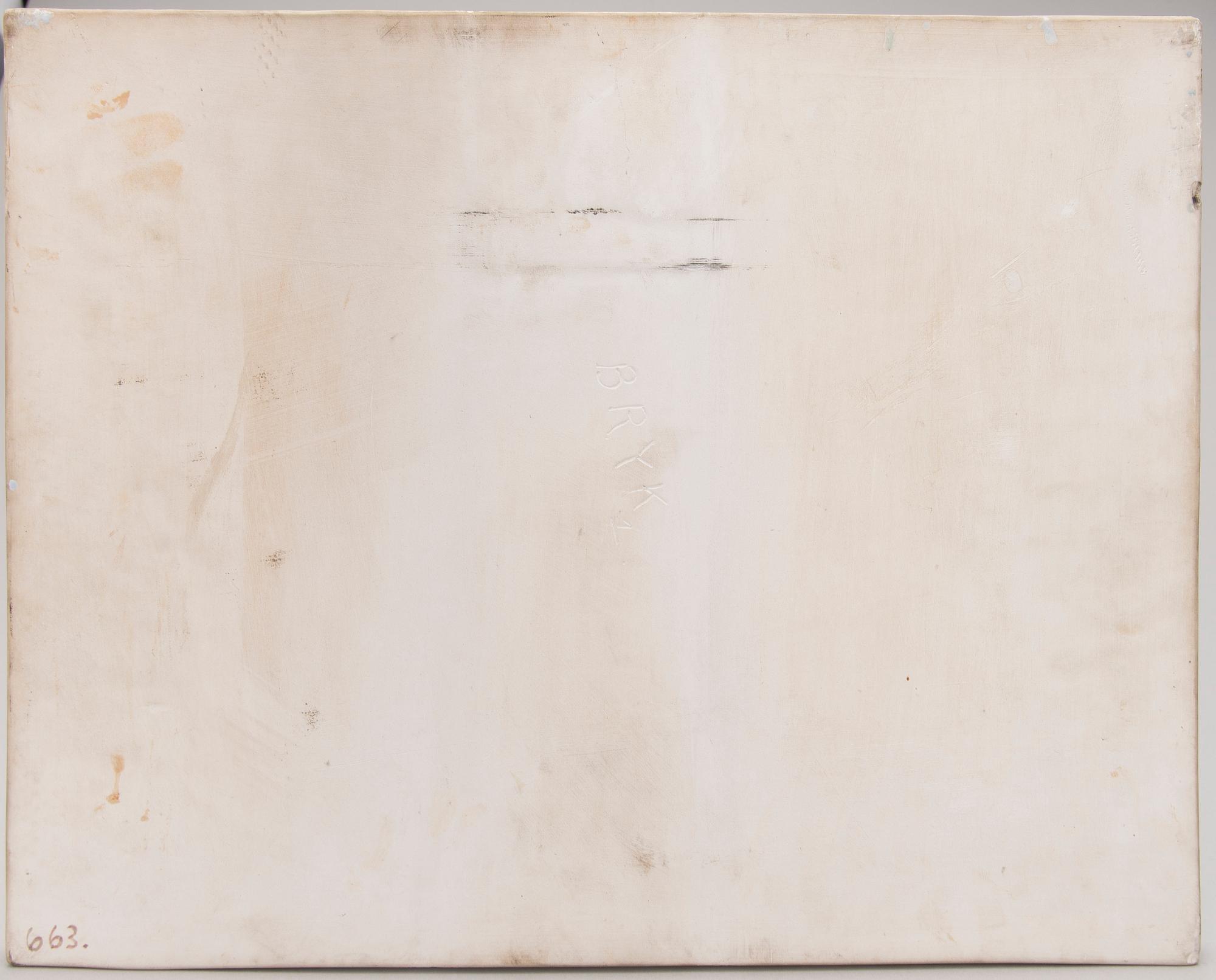 Rut Bryk, A stoneware relief signed Bryk.