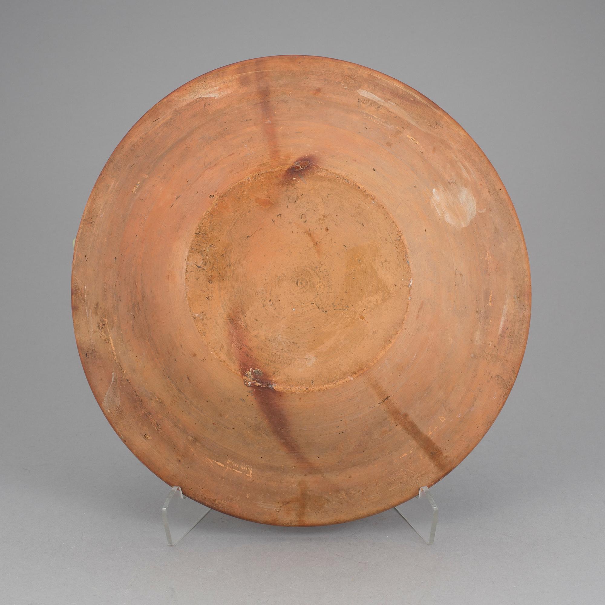 SKÅLFAT, lergods, allmoge. Hälsingland. Daterad 1855.