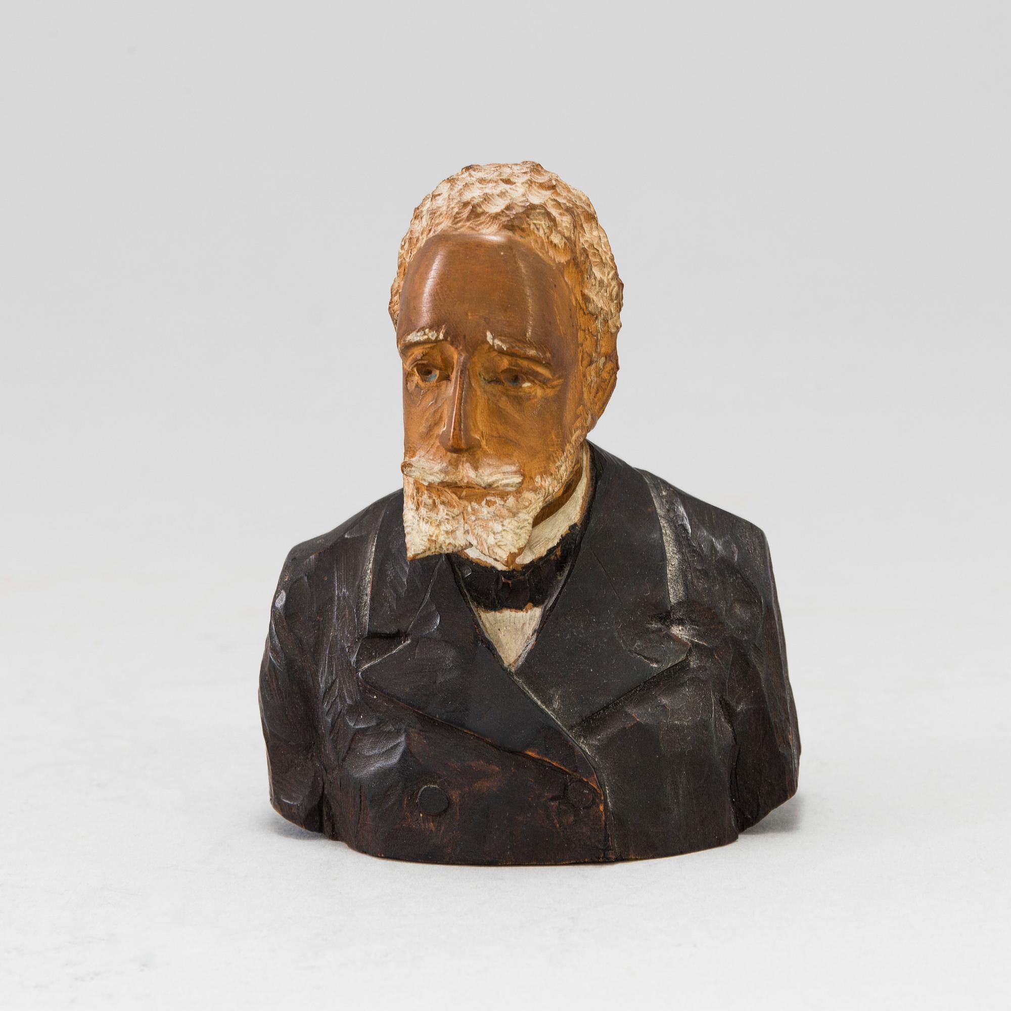 AXEL PETERSSON DÖDERHULTARN, träskulptur, snidat och delvis bemålat trä.