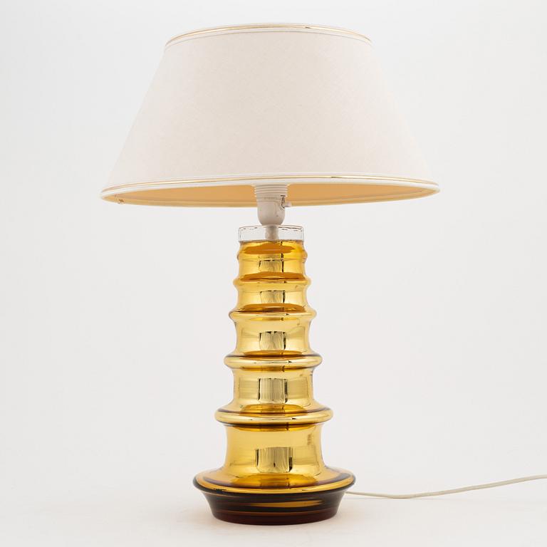 Gustaf Leek, a glass table lamp, 1960's, signed.