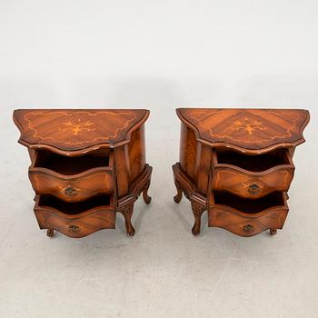 Pair of Louis XV style bedside tables, mid/second half of the 20th century.