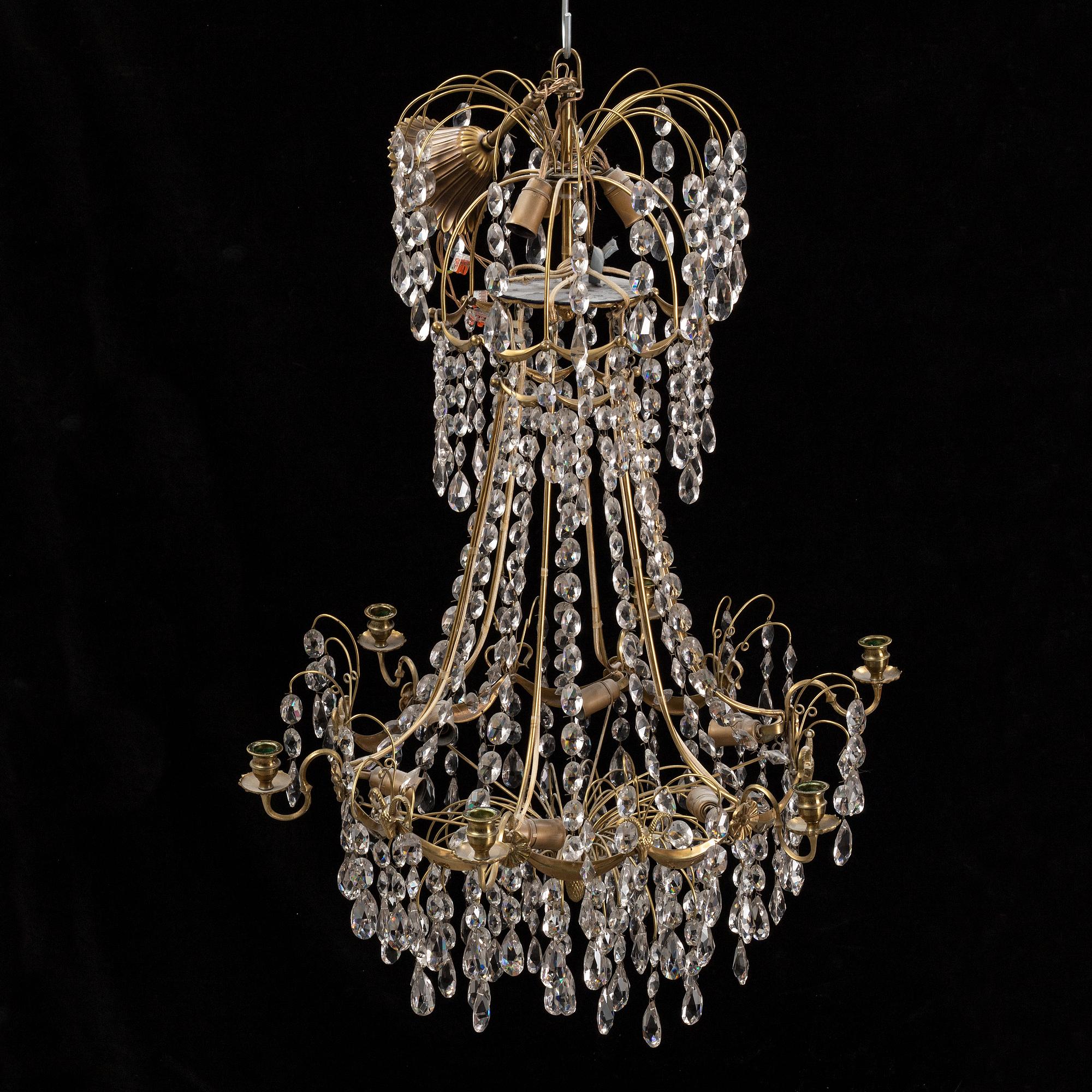 A gustavian style chandelier, second half of the 20th century,