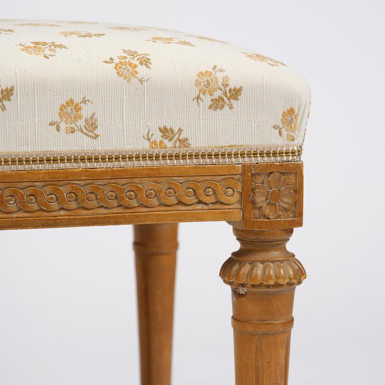 A pair of Gustavian stools by E. Öhrmark (master in Stockholm 1777-1813).