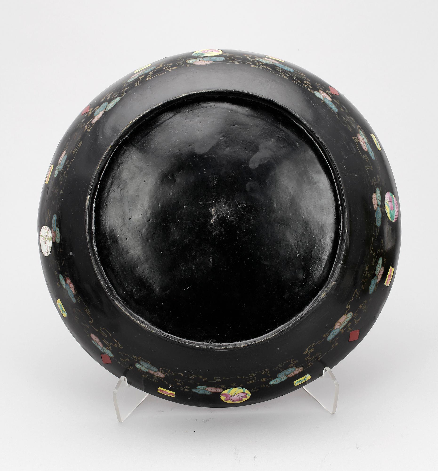 SKÅL MED LOCK, lackarbete, Kina, 1800/1900-tal.