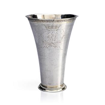 404. Gustaf Hamnqvist, bägare, delvis förgyllt silver, (verksam 1789-1818), Åmål. Gustaviansk.