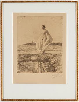 ANDERS ZORN, etching, 1915, signed in pencil.