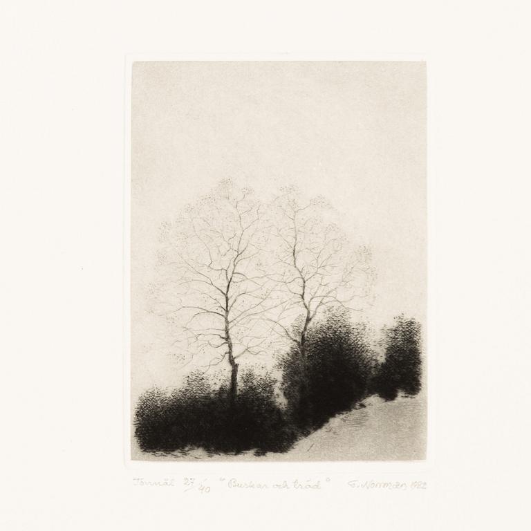 Gunnar Norrman, Drypoint etchings, 8, signed and numbered.