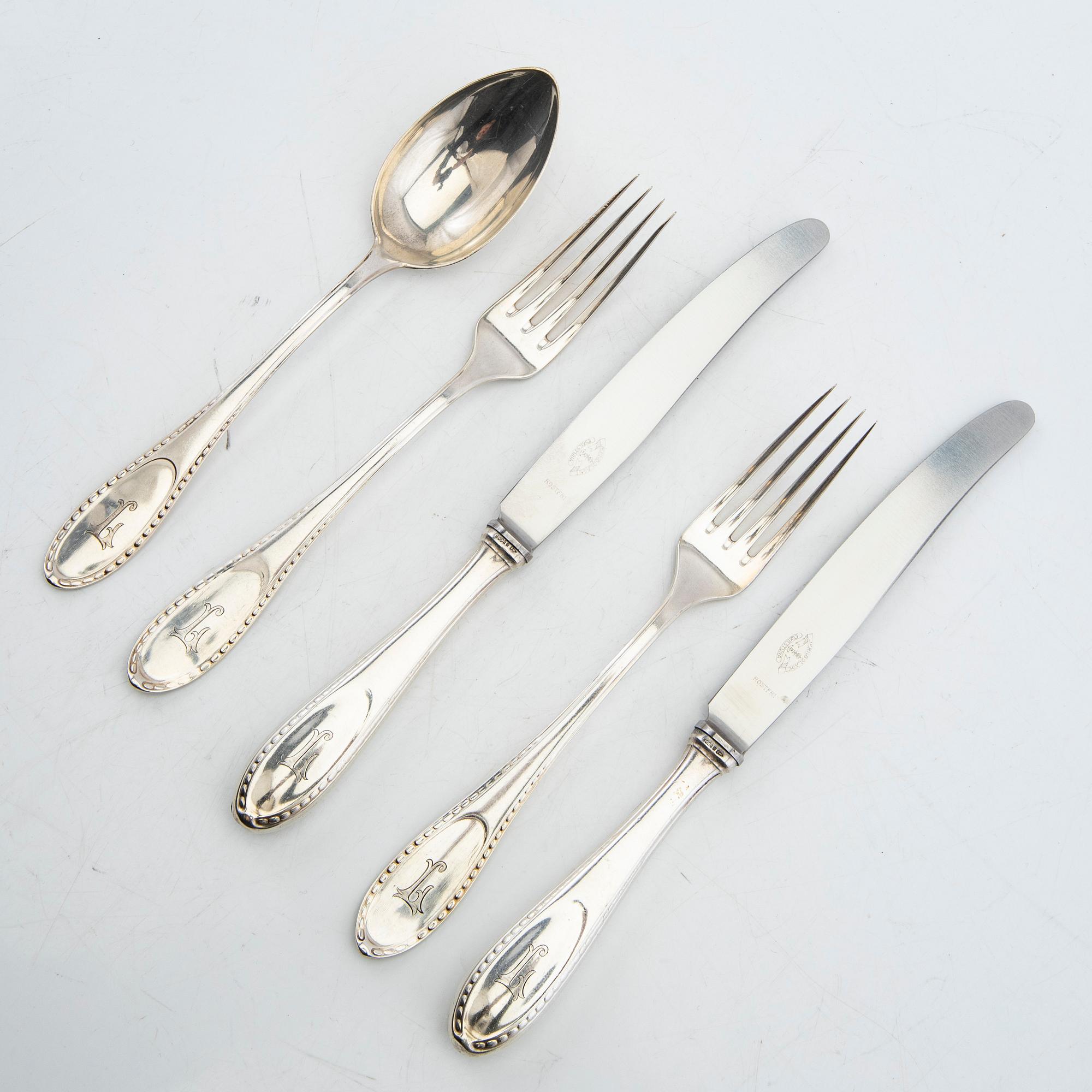 Bestick 27 dlr silver Tyskland.