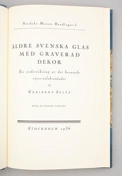 BOKPARTI OM KONSTHANTVERK, 6 vol, bla "Äldre svenska glas med graverad dekor" av Heribert Seitz, Stockholm 1936.