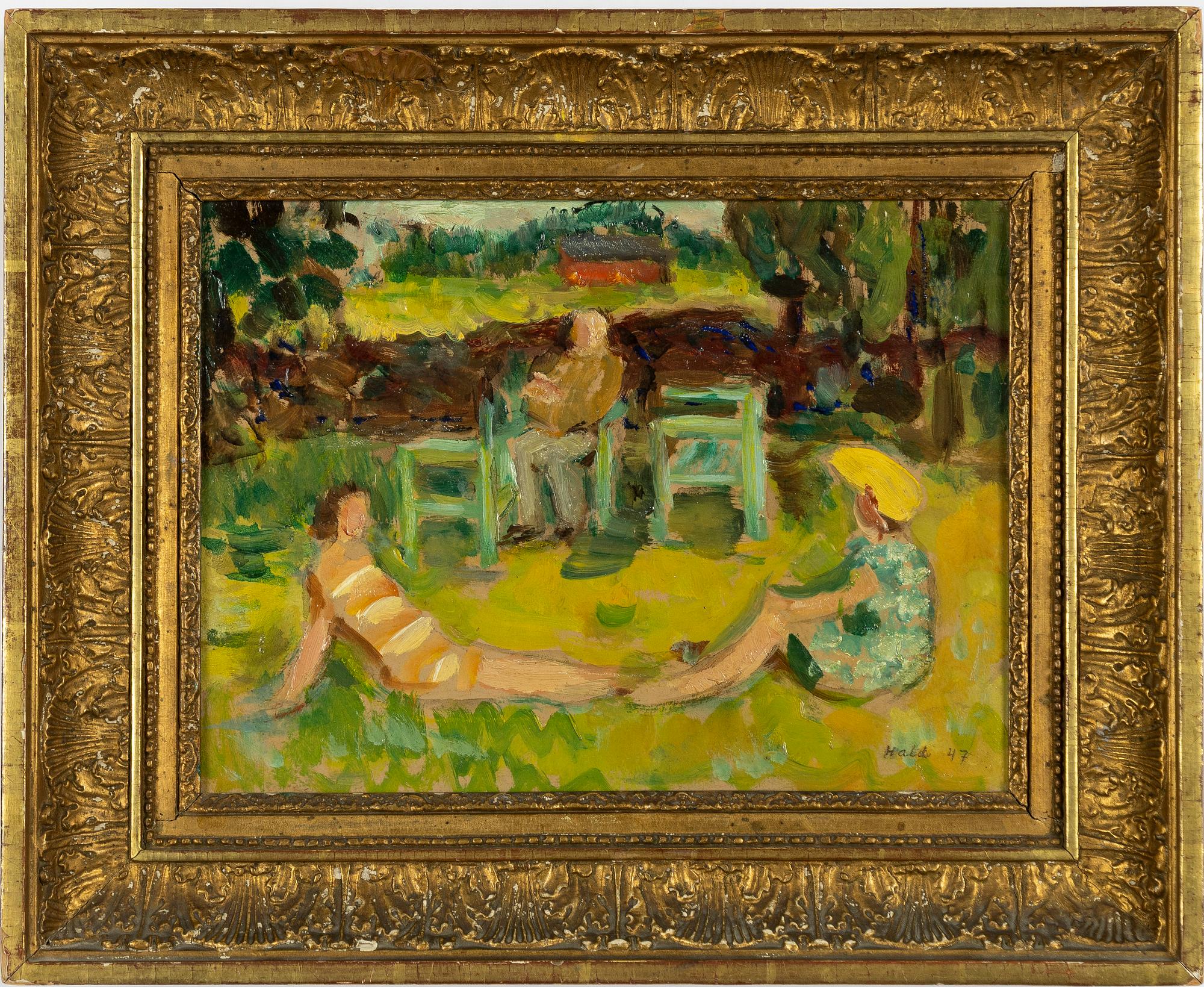 Edward Hald, I trädgården.