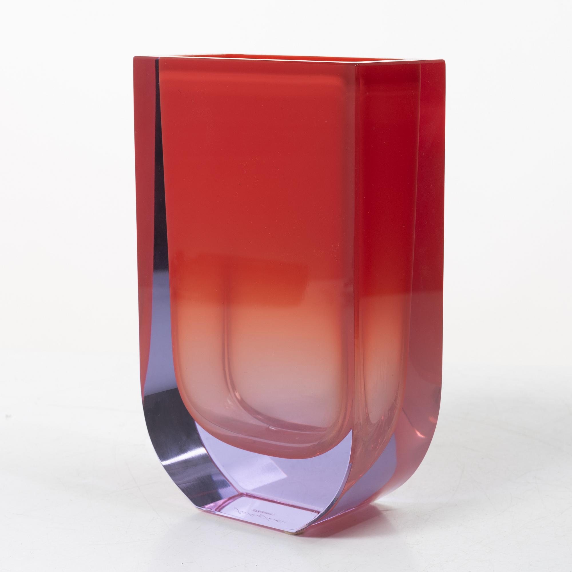 Jiří Šuhájek, vase, glass, Moser, late 20th century.
