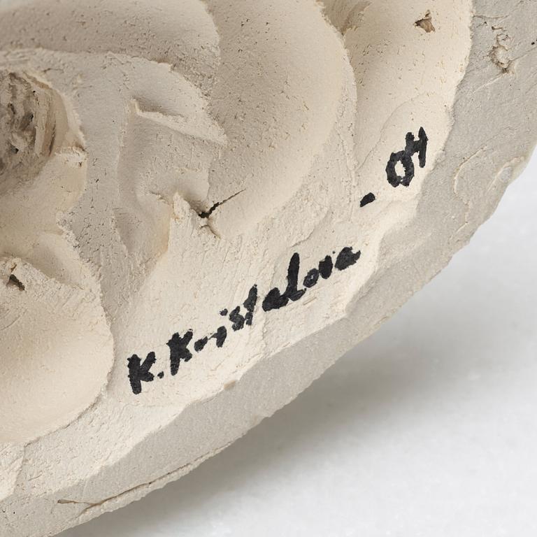 KLARA KRISTALOVA, a glazed stoneware sculpture, signed and dated -04.
