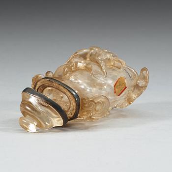 A Chinese rock-chrystal vase with cover.