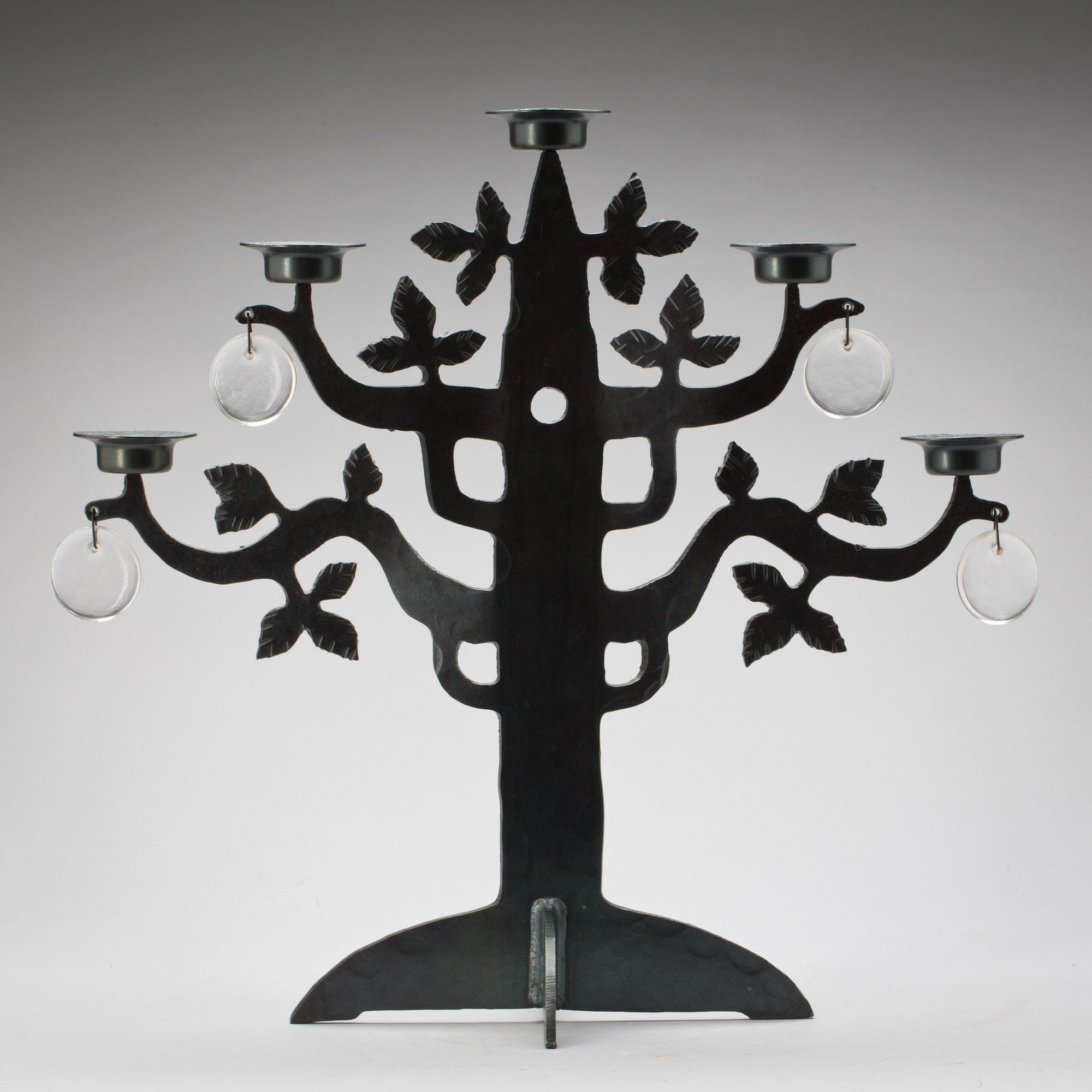 BERTIL VALLIEN, ljusstake "Livets träd", Boda Smide.