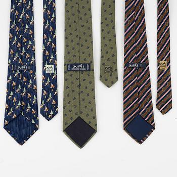 Hermès, three silk ties.