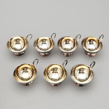 PUNCHKOPPAR, 7 st, silver, tot 216 gram.