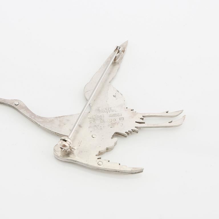 Wiwen Nilsson, brooch sterling silver, Lund 1964.