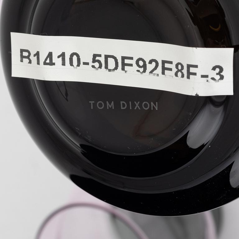 Tom Dixon, A 'Bump' glass teapot with for cups and a pair of glasses.