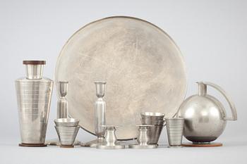 PARTI TENN, 13 delar. Bl.a. Ystad Tenn, 1900-talts mitt.