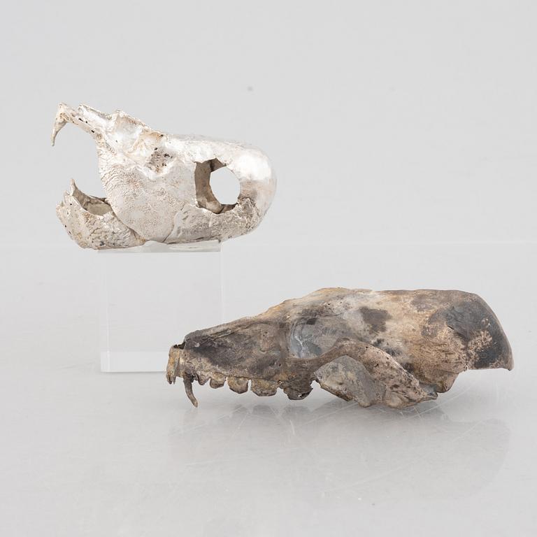 Lars Arby, två sterling silver skulpturer, Göteborg 1982.