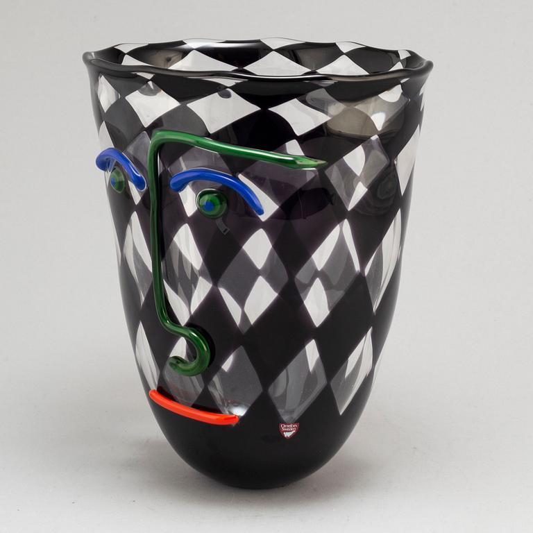 ANNE NILSSON, a glass vase from Orrefors Gallery, signed and dated -90.