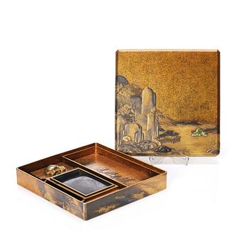 899. A Japanese lacquer writing box, Suzuribako, Edo perioden, sent 1600-tal/tidigt 1700-tal.