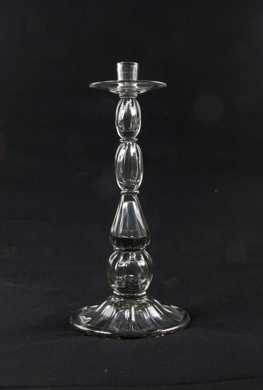 LJUSSTAKE och SKÅL PÅ FOT, glas, Strömbergshyttan.