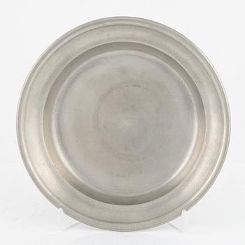 A group of eight Swedish pewter dishes, 18th-20th Century, including Mathias Norling, Jönköping, 1863.