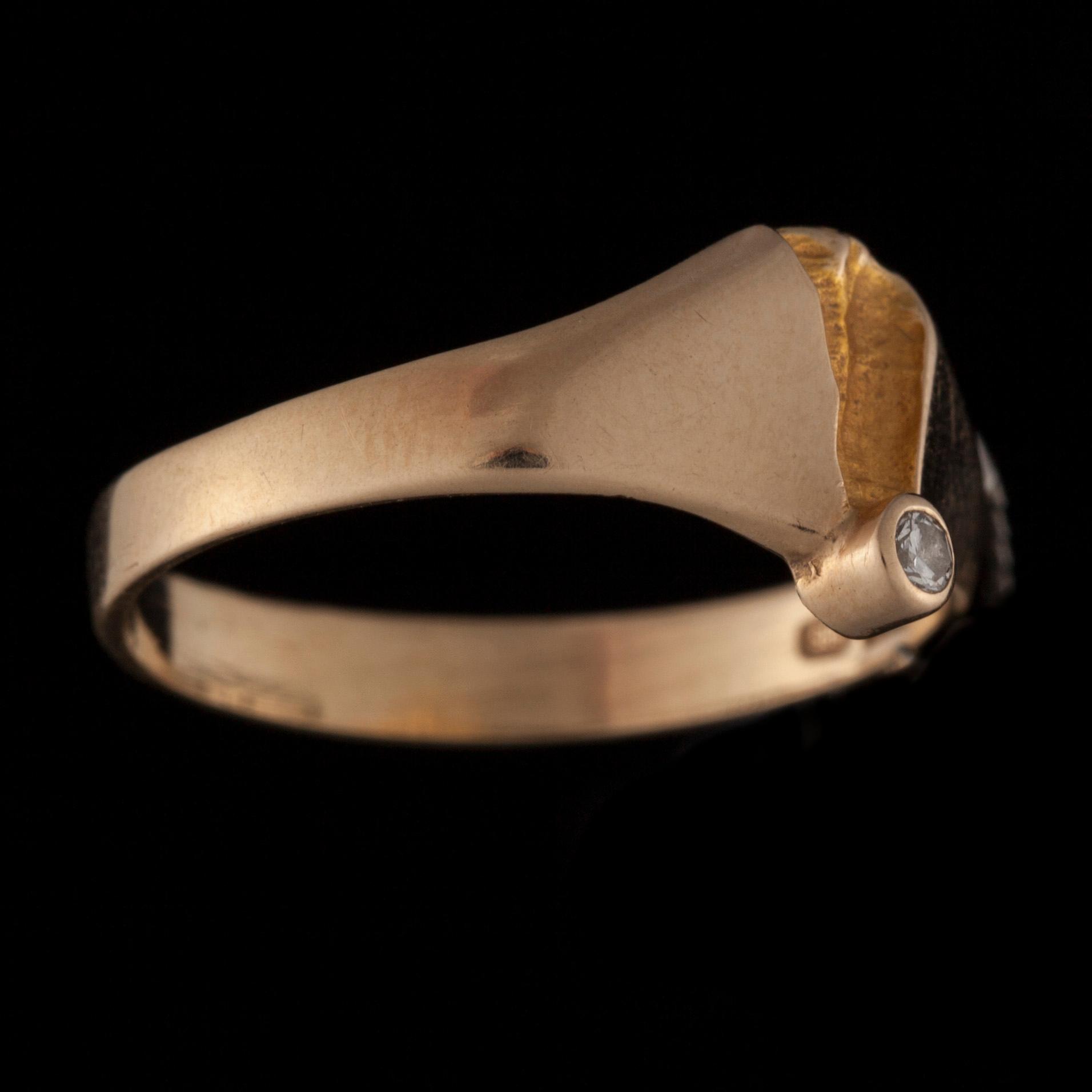 RING, 14K guld, briljantslipad diamant. "Kultapuro" Seppo Penttinen, Taigakoru. Vikt ca 2,0 g.